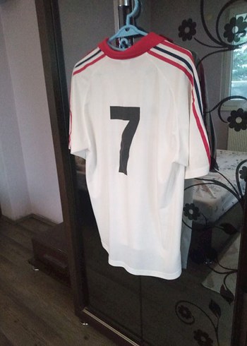 Beyaz Kısa Kollu Pamuklu Erkek Forma - Görsel 4