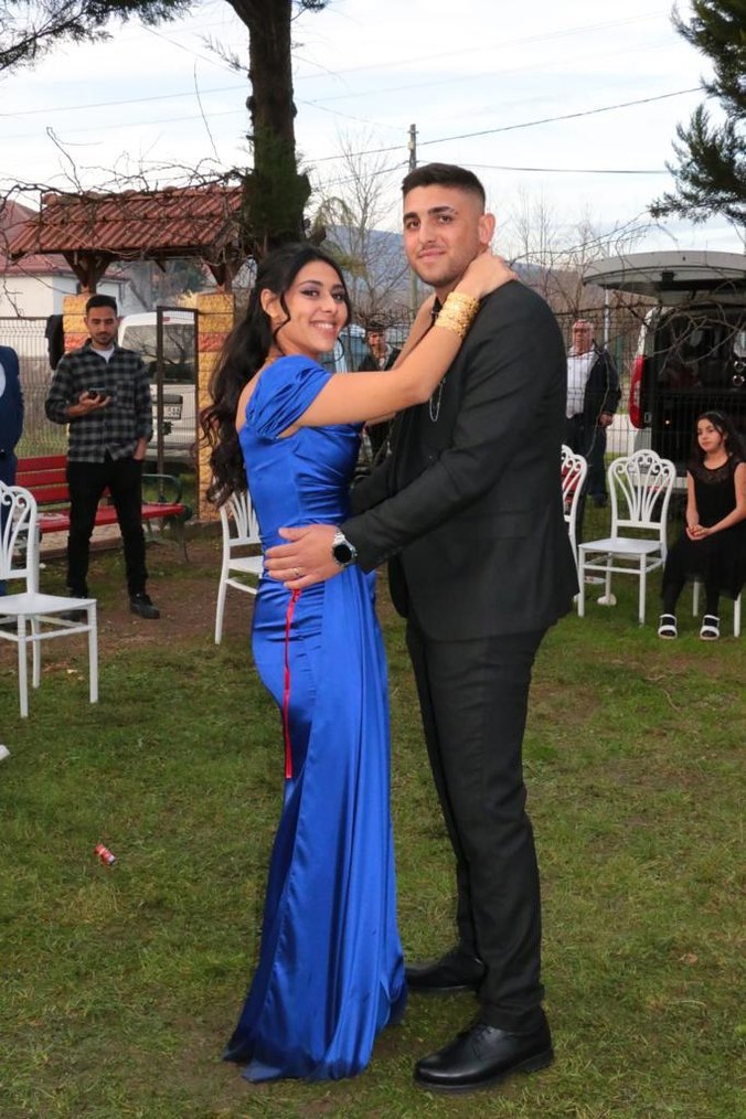 Parlak Mavi Drapeli Uzun Abiye Elbise - Görsel 2