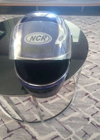 Mavi Biker Kask, Tokalı, Baskılı Desen - Görsel 5