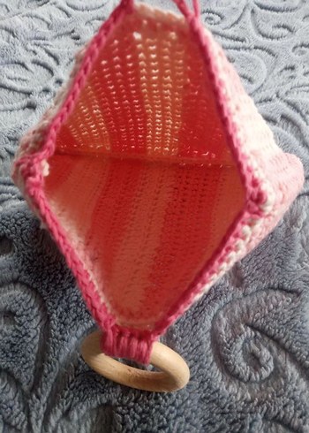 Pembe Örgü çocuk Çanta - Görsel 3