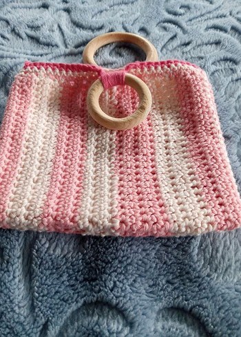 Pembe Örgü çocuk Çanta - Görsel 2