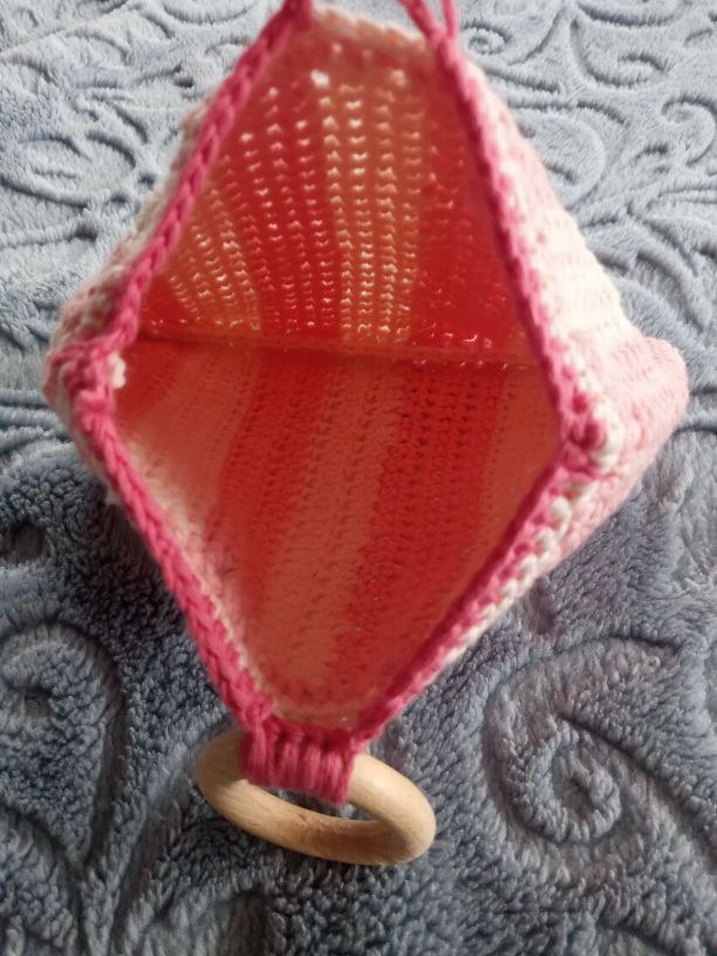 Pembe Örgü çocuk  Çanta - Görsel 3