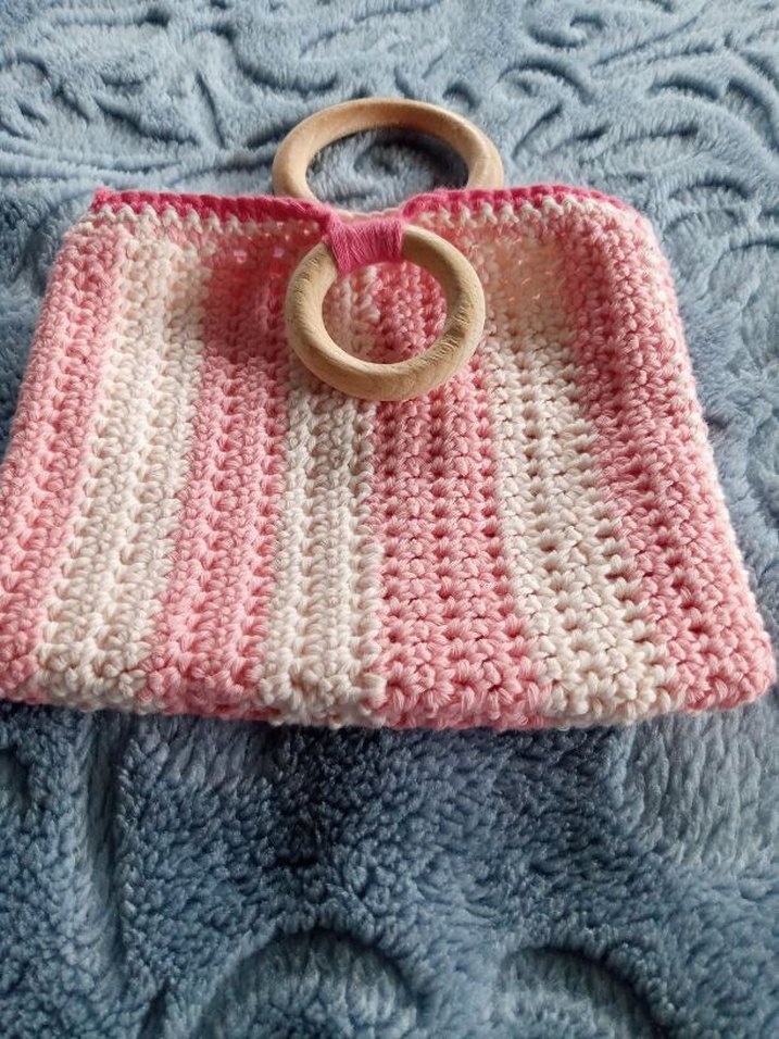 Pembe Örgü çocuk  Çanta - Görsel 2