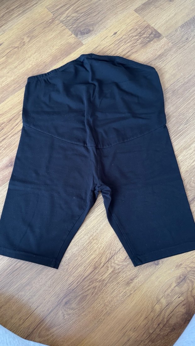 Almila Siyah Pamuklu Elastan Hamile Şortu - Görsel 2