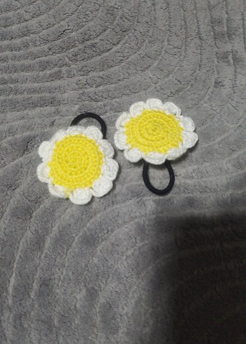 Renkli Nakışlı Örgü Çocuk Saç Lastiği - Görsel 2