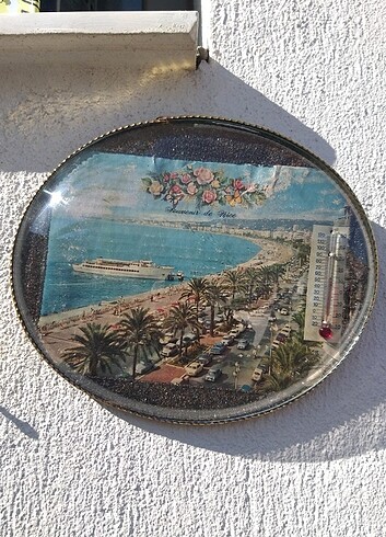 1960 fransa nice kenti resim 24x20 bombe cam orjjnal