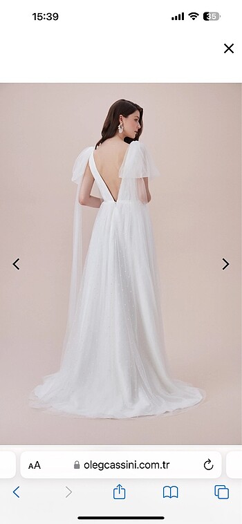 Oleg Cassini Temiz Puantiyeli Gelinlik - Görsel 8