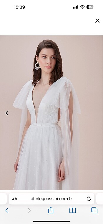 Oleg Cassini Temiz Puantiyeli Gelinlik - Görsel 7