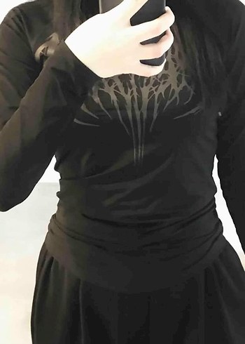 Siyah gotik fit gym - Görsel 3