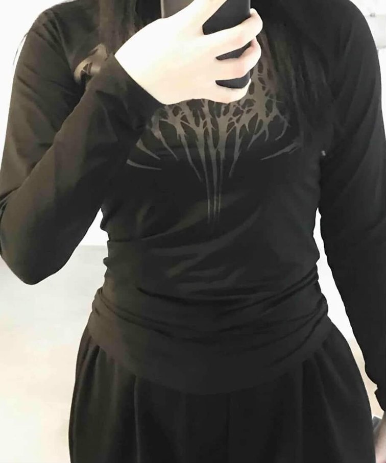 Siyah gotik fit gym - Görsel 3