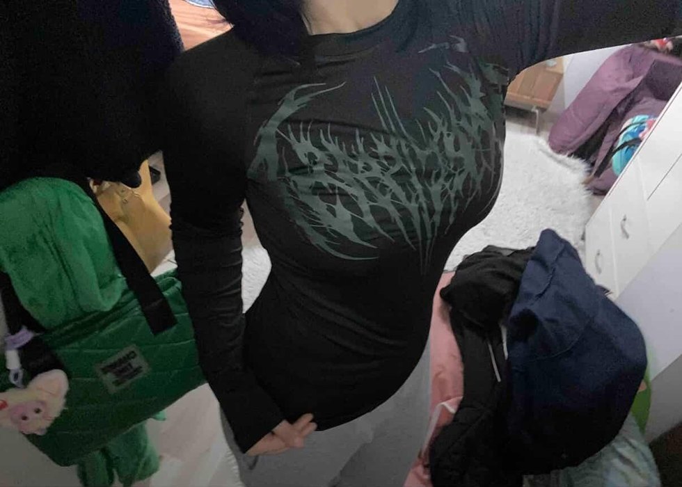 Siyah gotik fit gym - Görsel 4