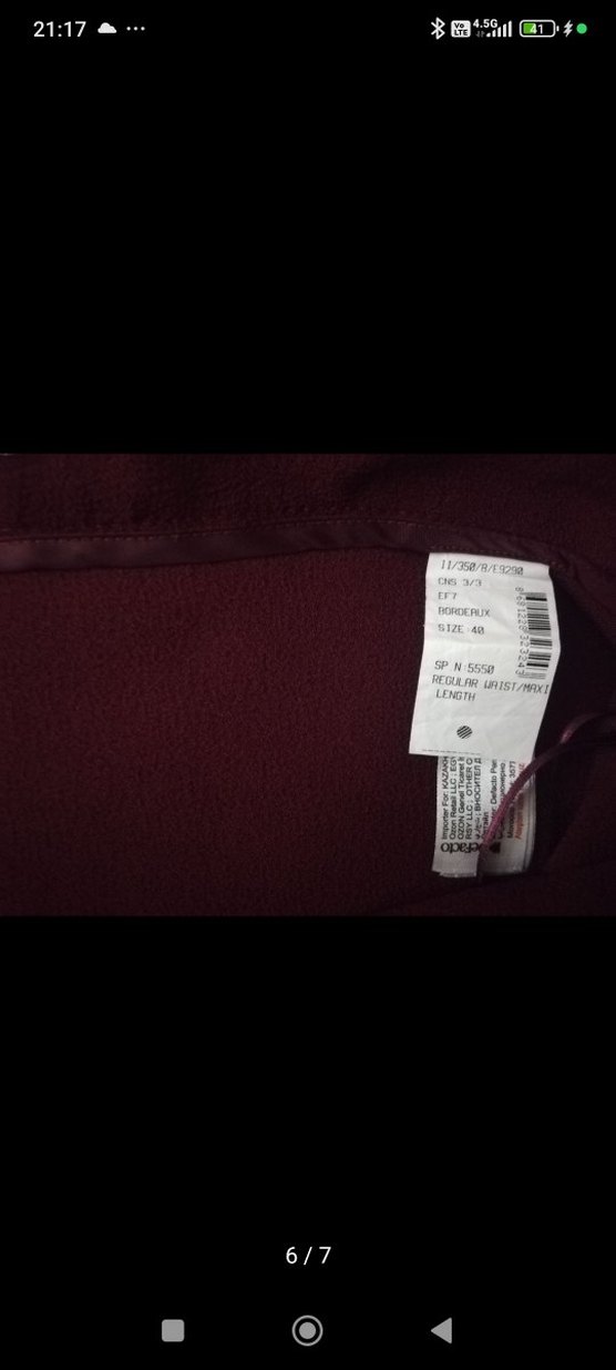 Bordo Midi Kadın Etek Fermuarlı - Görsel 4