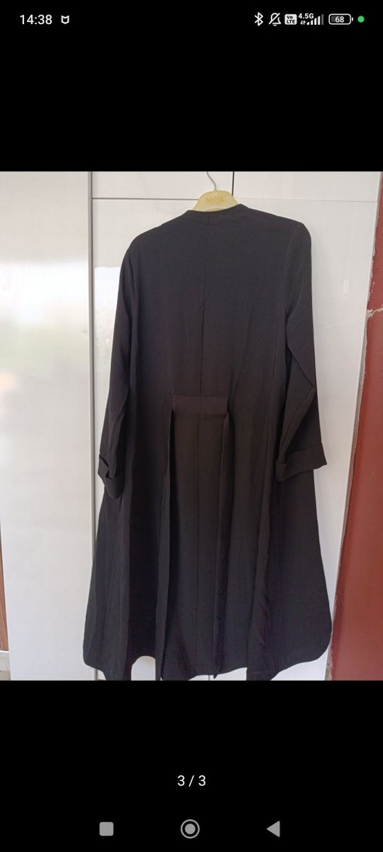 Nakışlı Siyah Uzun Salaş Kimono - Görsel 3