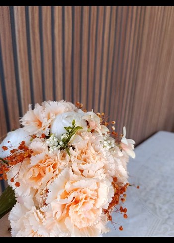 Bej Bohem Dantel Detaylı Gelin Buketi - Görsel 2