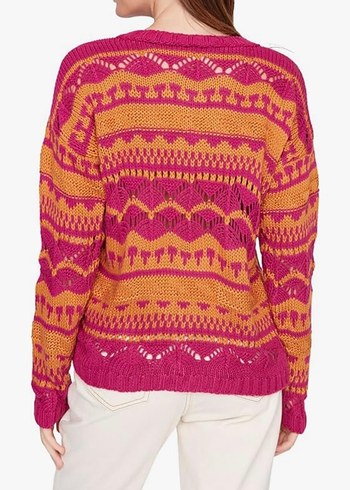 Bohem Çok Renkli Örgü Hırka - Görsel 3