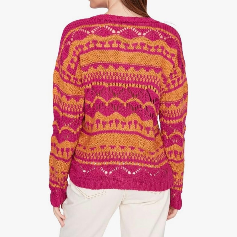 Bohem Çok Renkli Örgü Hırka - Görsel 3