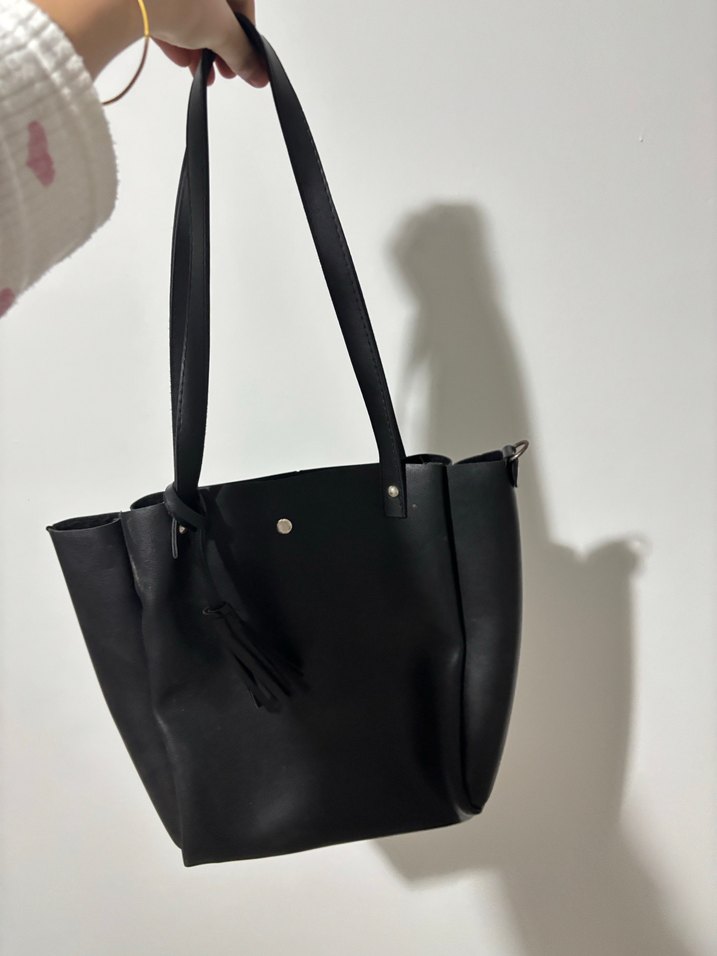 Siyah Deri kol çantası Kadın Çanta - Görsel 3