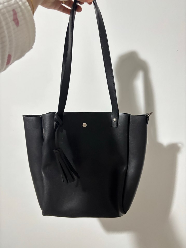 Siyah Deri kol çantası Kadın Çanta - Görsel 2