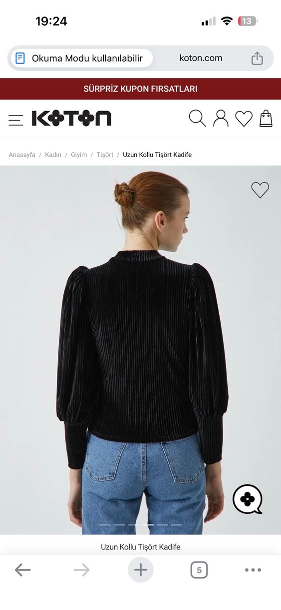 Siyah balon kol uzun kollu bluz - Görsel 3