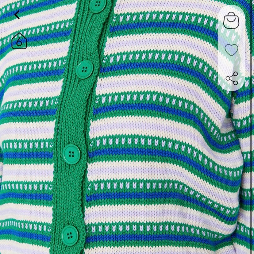 Çizgili Örgü Kadın Hırka - Görsel 3