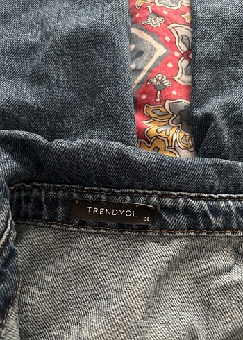 Kadın Kot Tulum Kemerli Midi Boy lacivert - Görsel 6