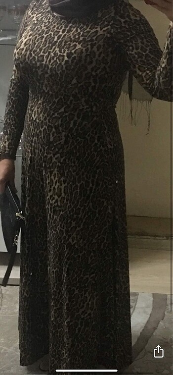 42 Beden Leopar elbise
