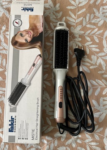 Bej Mistie Elektrikli Saç Düzleştirici Fırça