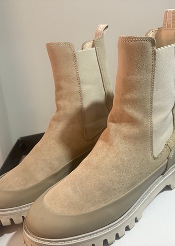 Tommy Hilfiger Bej Süet Kadın Bot - Görsel 2