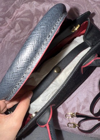 Vakko Siyah Deri Çanta - Görsel 5