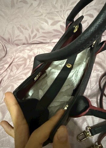 Vakko Siyah Deri Çanta - Görsel 6