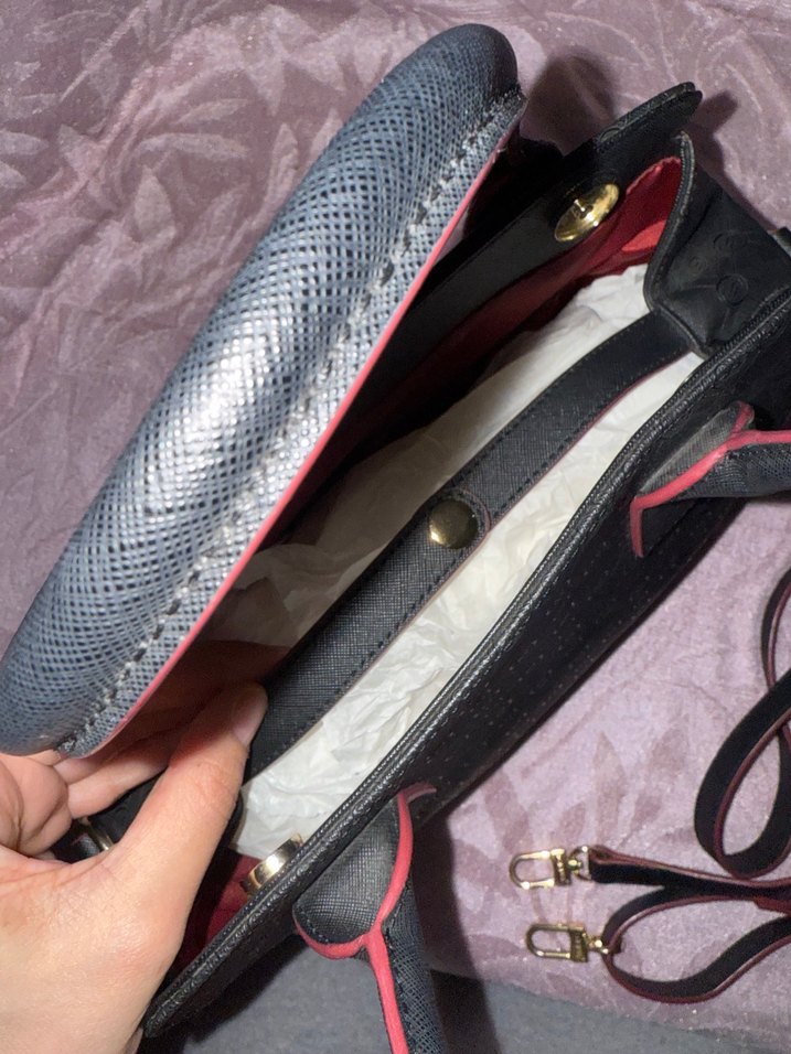 Vakko Siyah Deri Çanta - Görsel 5