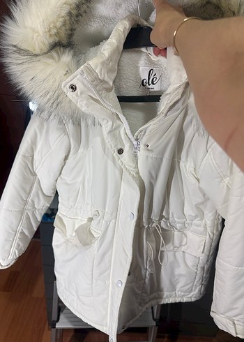 Beyaz Kürklü Kadın Kışlık Mont - Görsel 4