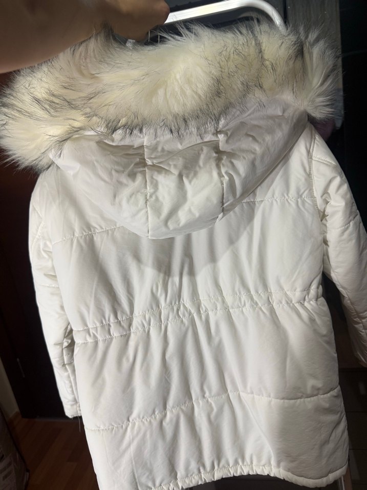 Beyaz Kürklü Kadın Kışlık Mont - Görsel 5