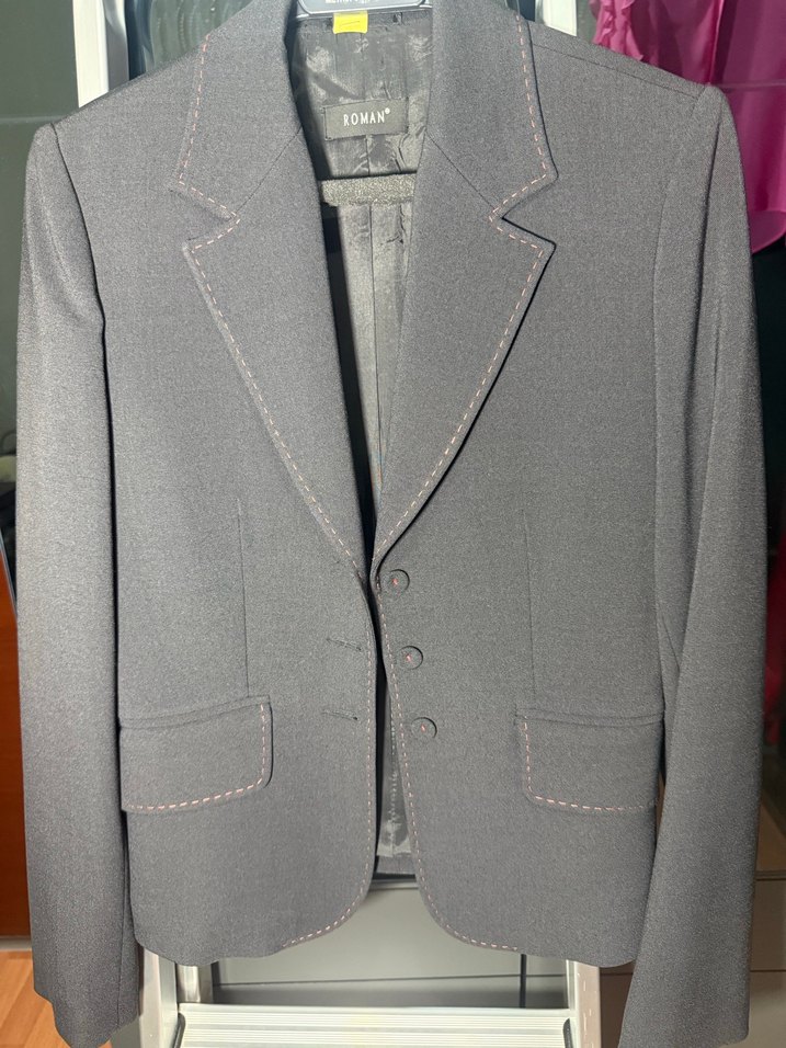 Gri Düğmeli Kadın Blazer Ceket - Görsel 2