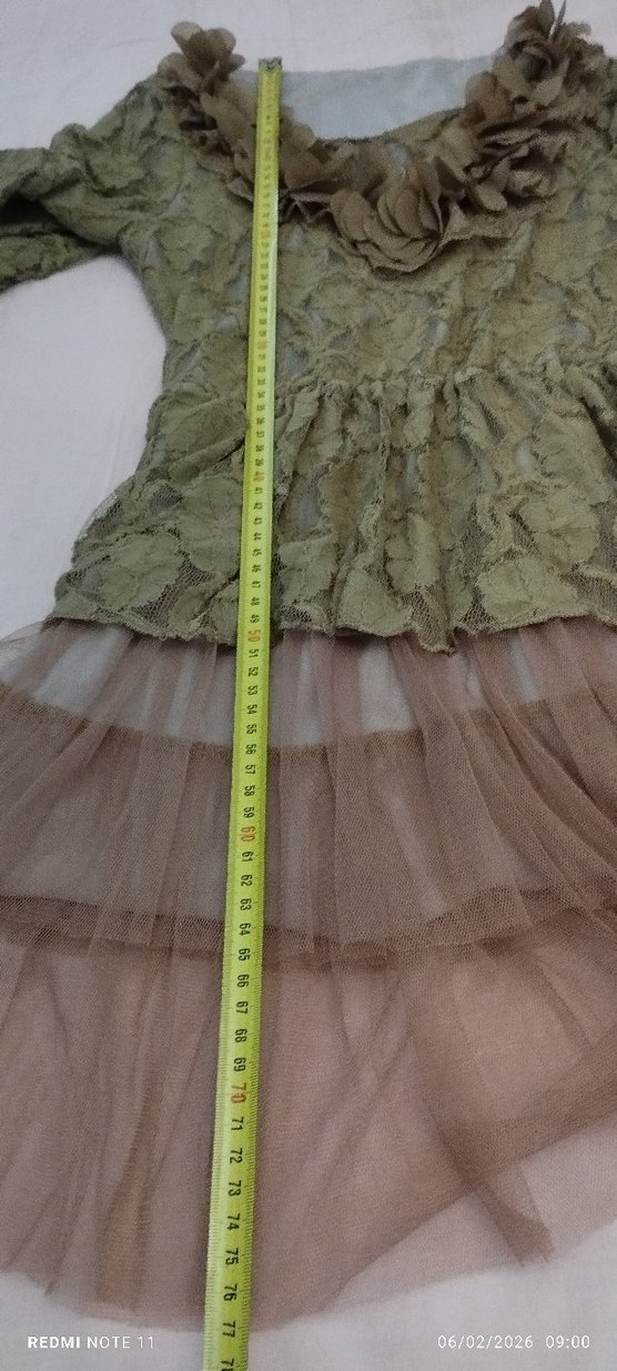 Bej Bohem Uzun Kollu XS  beden elbise. - Görsel 4