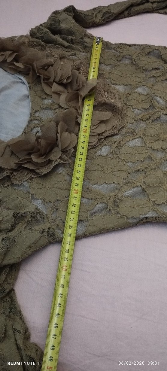 Bej Bohem Uzun Kollu XS  beden elbise. - Görsel 5