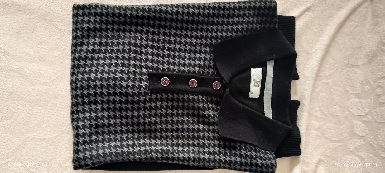 Gri Düğmeli Erkek Triko L beden  Kazak - Görsel 5