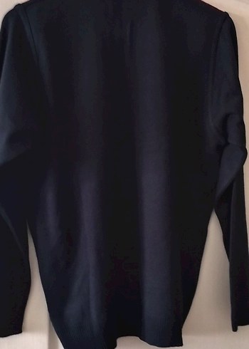 Lacivert ve Bordo  Erkek Triko Bisiklet Yaka L beden Kazak - Görsel 2