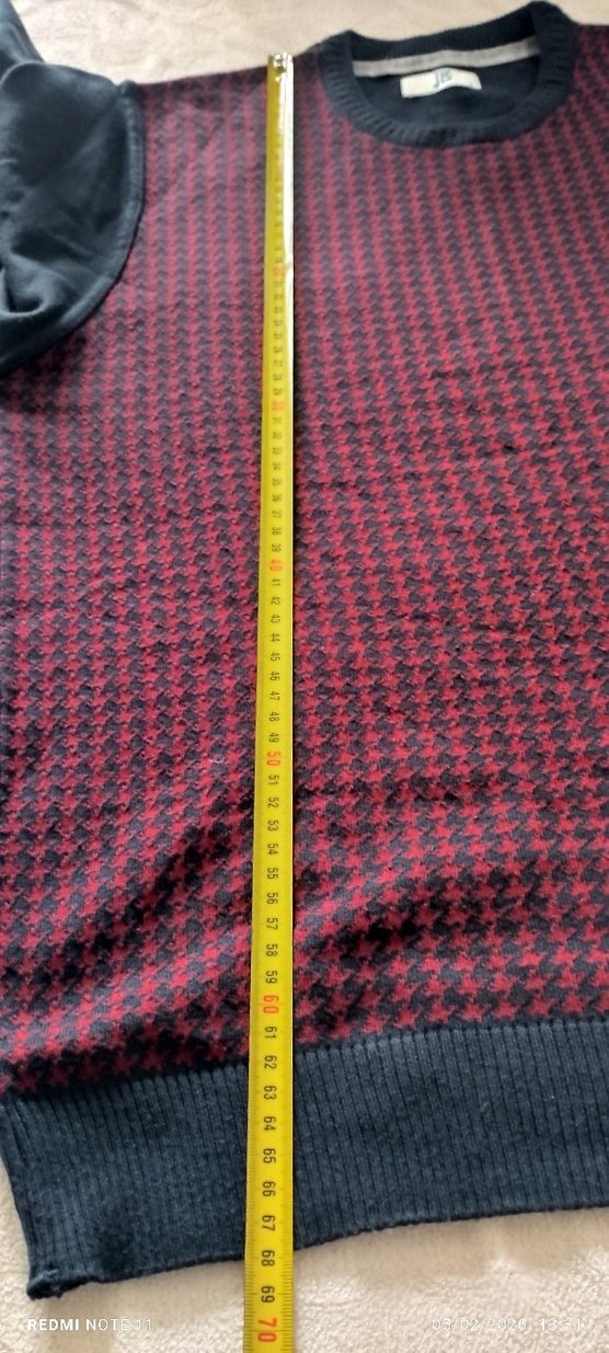 Lacivert ve Bordo  Erkek Triko Bisiklet Yaka L beden Kazak - Görsel 3