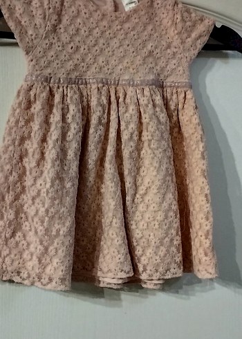 9-12 ay arası dantel görünümlü abiye bebek  elbise - Görsel 3