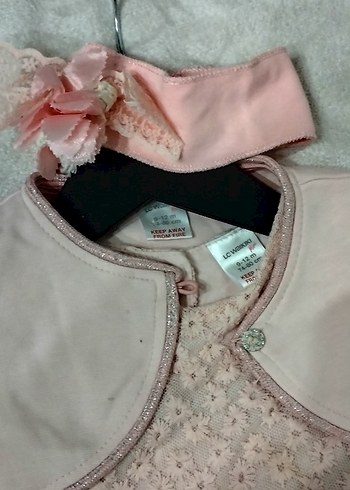 9-12 ay arası dantel görünümlü abiye bebek  elbise - Görsel 6