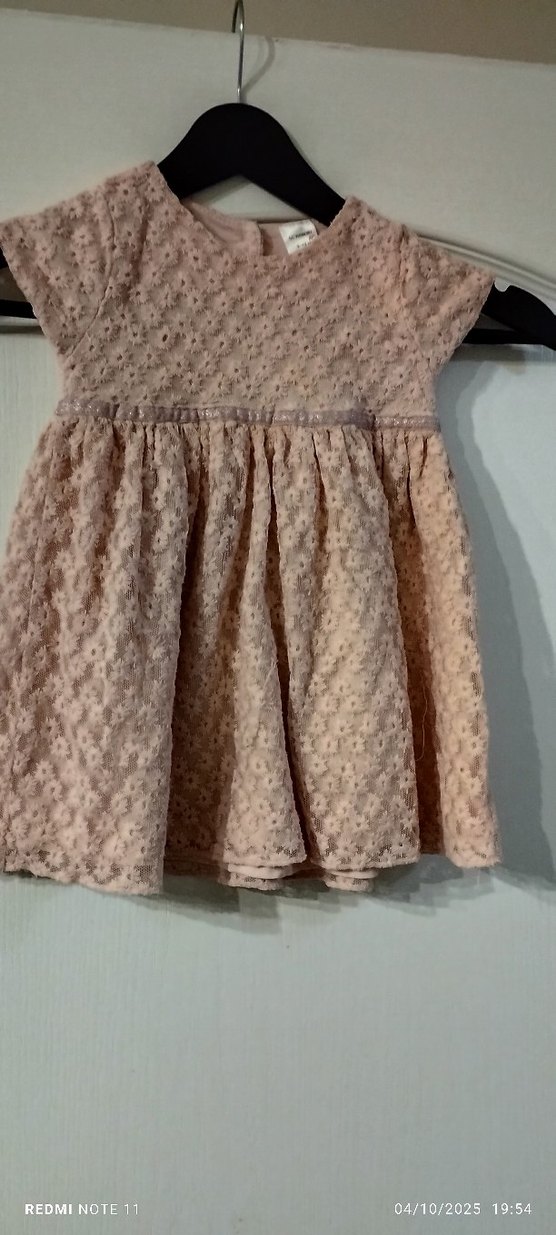 9-12 ay arası dantel görünümlü abiye bebek  elbise - Görsel 3