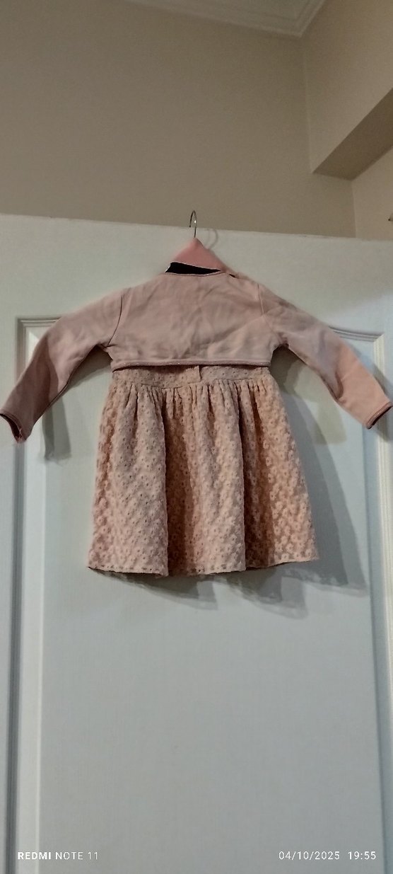 9-12 ay arası dantel görünümlü abiye bebek  elbise - Görsel 2