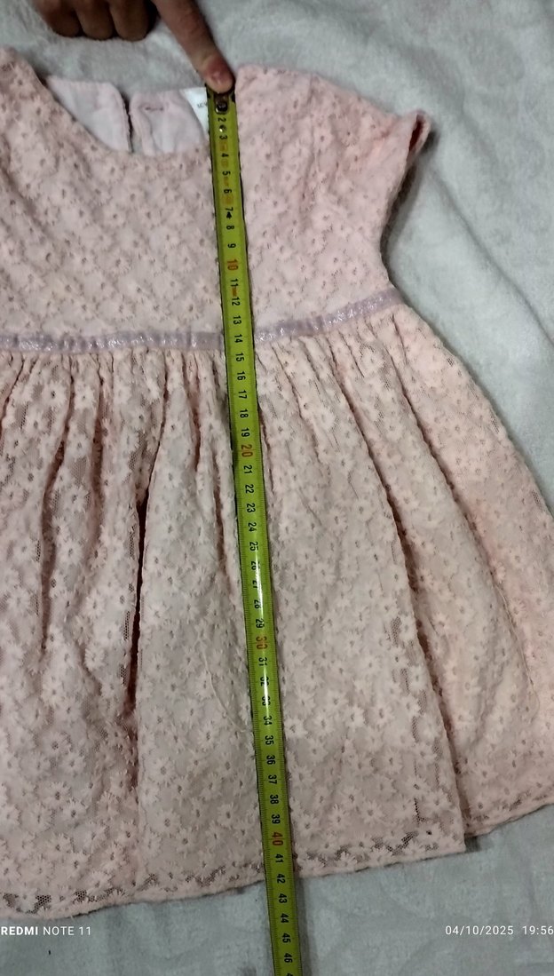 9-12 ay arası dantel görünümlü abiye bebek  elbise - Görsel 5