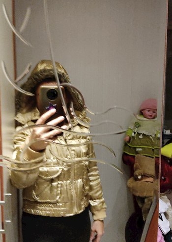 Zara Metalik Altın Kapüşonlu Kadın Kış Ceketi