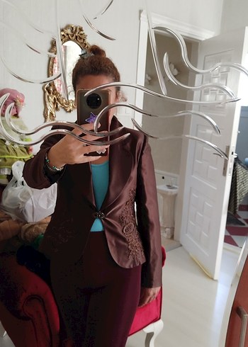 m Beden kahverengi Renk Kahverengi Avant-Garde Kadın Blazer Ceket