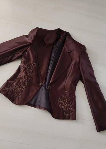 Kahverengi Avant-Garde Kadın Blazer Ceket