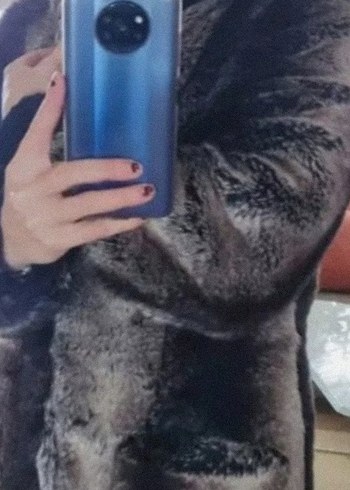 m Beden Gri Kadın Suni Kürk Ceket