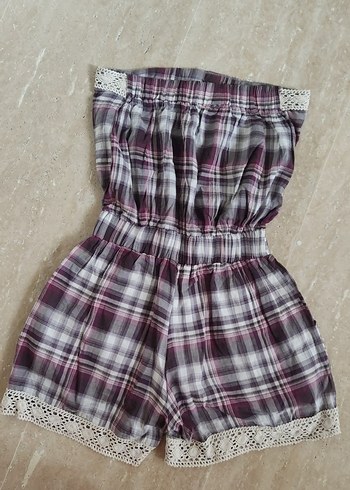 Dantel Detaylı Straplez Kısa Tulum - Görsel 7