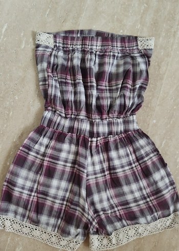 Dantel Detaylı Straplez Kısa Tulum - Görsel 10